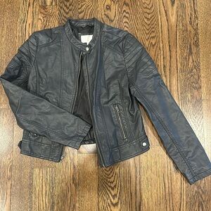 Black faux leather jacket